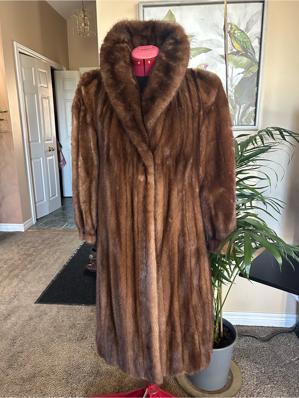 Luxurious Brown Full-Length Mink Coat